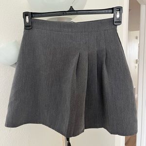 Grey Pleated Mini Skort